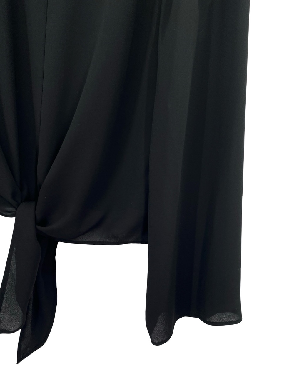 Madewell Black Bell Sleeve Tie Top Blouse Large - Picture 7 of 11